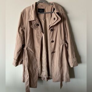 London Fog Tan Trench Coat Classic Mid-Length